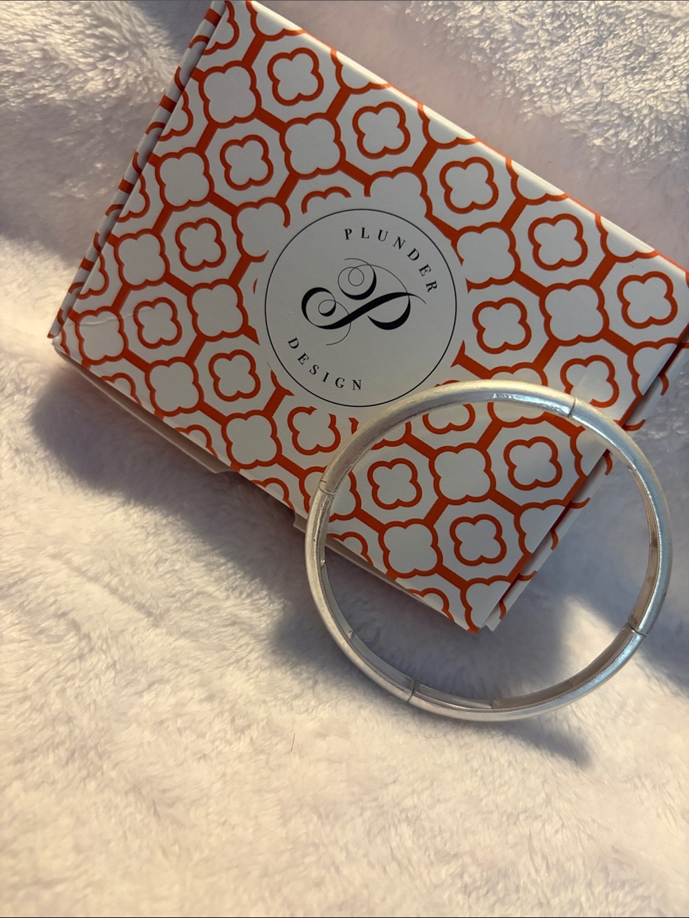Plunder Silver-tone Bangle Bracelet